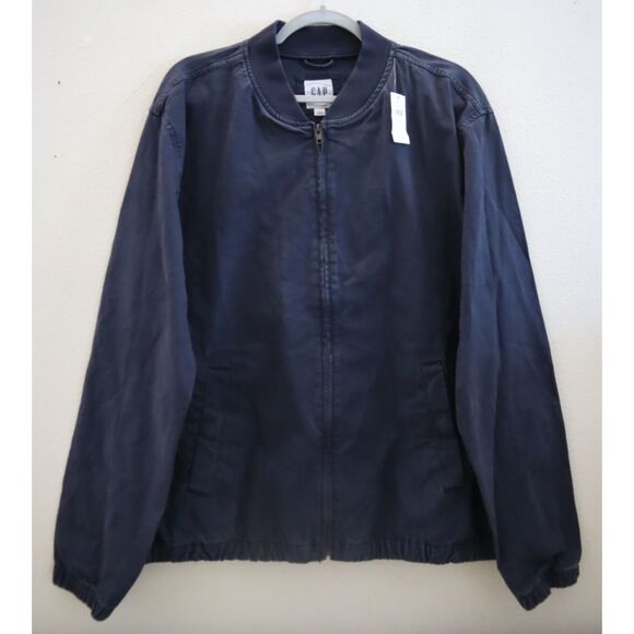 Gap 738596 Men’s Sz Large Vintage Navy Blue Full Zip Relaxed Bomber Jacket